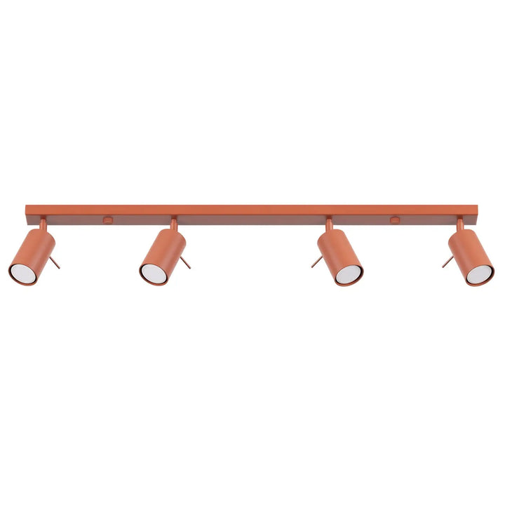 Luminaire plafonnier ring 4l en cuivre rouge ochra avec quatre spots réglables pour un éclairage flexible minimalisme moderne