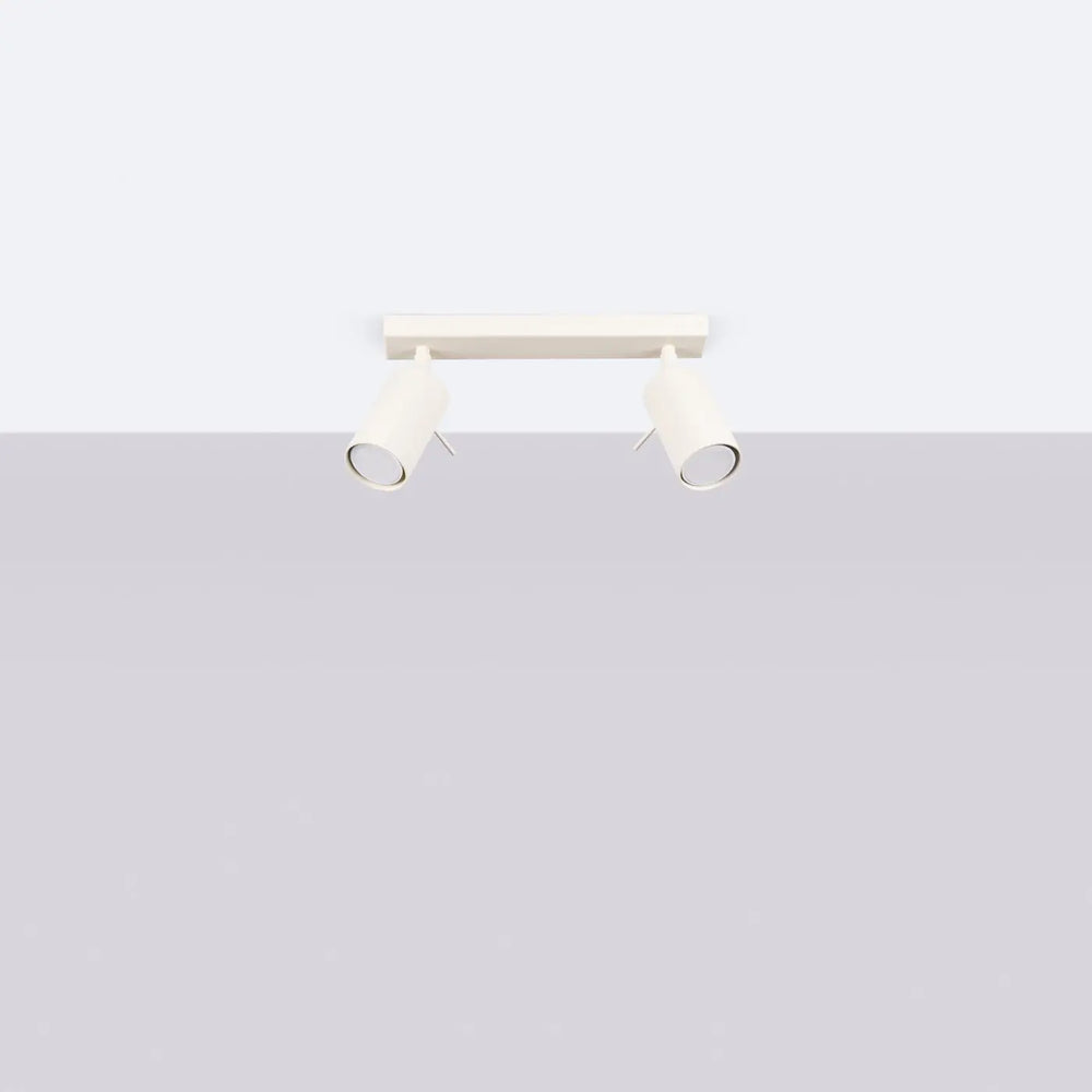 Luminaire plafonnier ring 2 beige avec lampe ring minimalisme moderne et éclairage flexible à deux spots ajustables