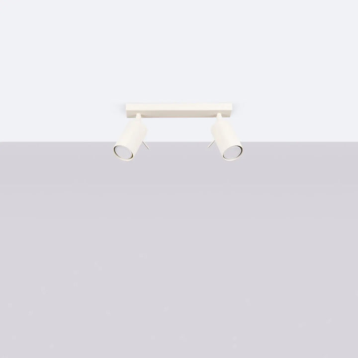Luminaire plafonnier ring 2 beige avec lampe ring minimalisme moderne et éclairage flexible à deux spots ajustables