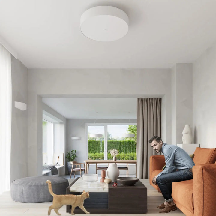 Luminaire plafonnier skala 30 blanc circulaire pour un plafond minimaliste et une décoration élégante