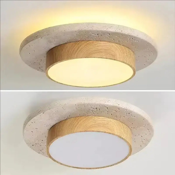 Luminaire plafonnier rond en bois scandinave nordique