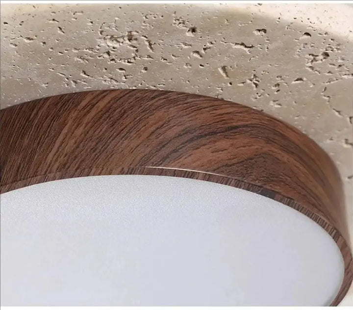 Luminaire plafonnier rond en bois scandinave nordique