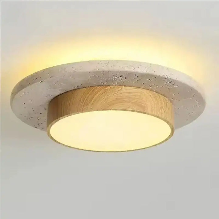 Luminaire plafonnier rond en bois scandinave nordique
