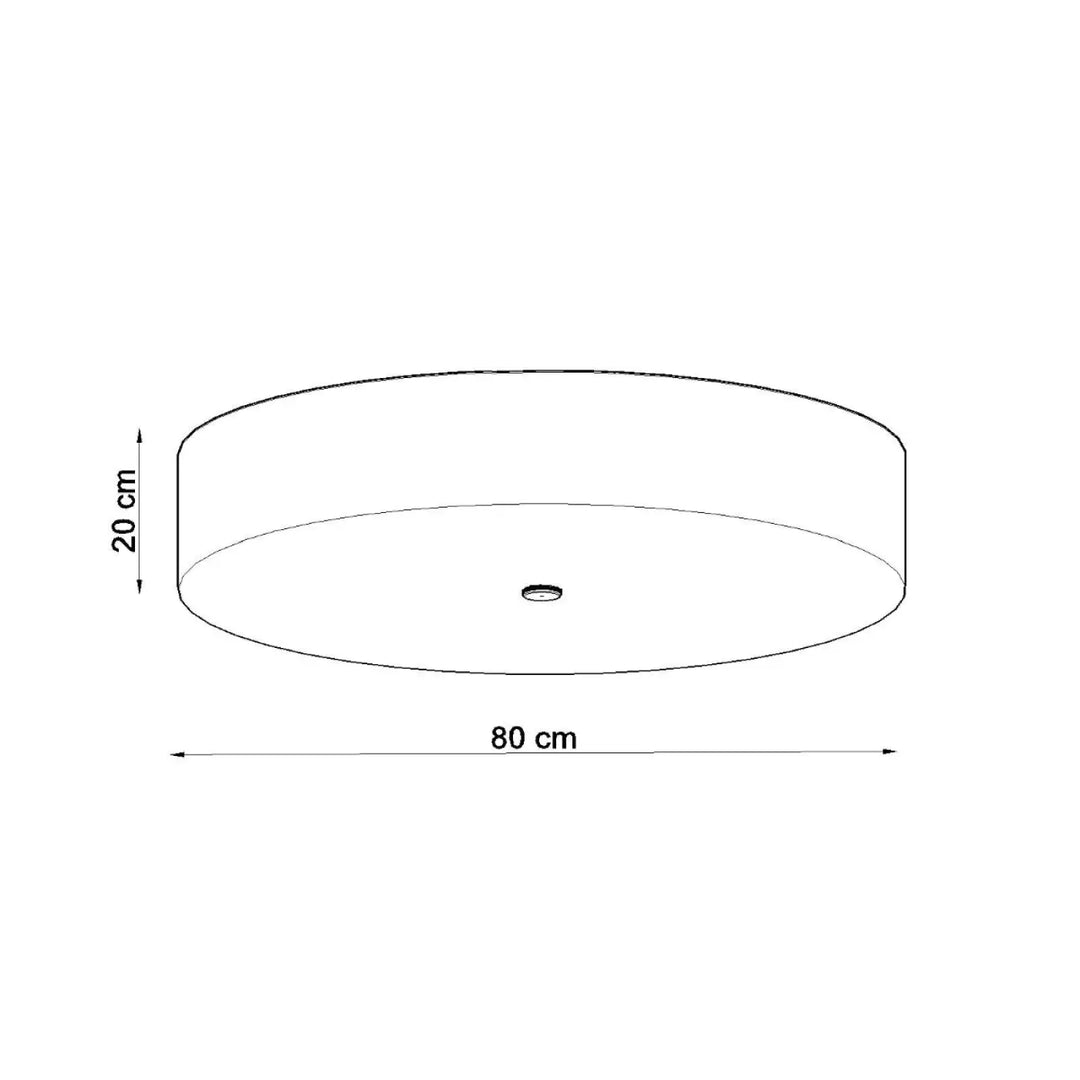 Plafonnier skala 80 noir en céramique blanche ronde diamètre 80 cm profondeur 20 cm pour décoration élégante plafond minimaliste