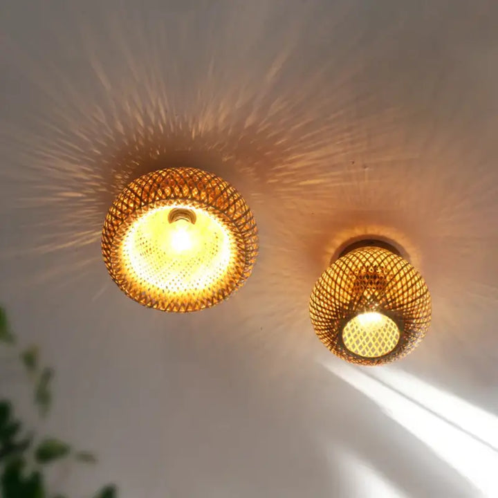 Luminaire plafonnier rotin authentique et intemporel chic