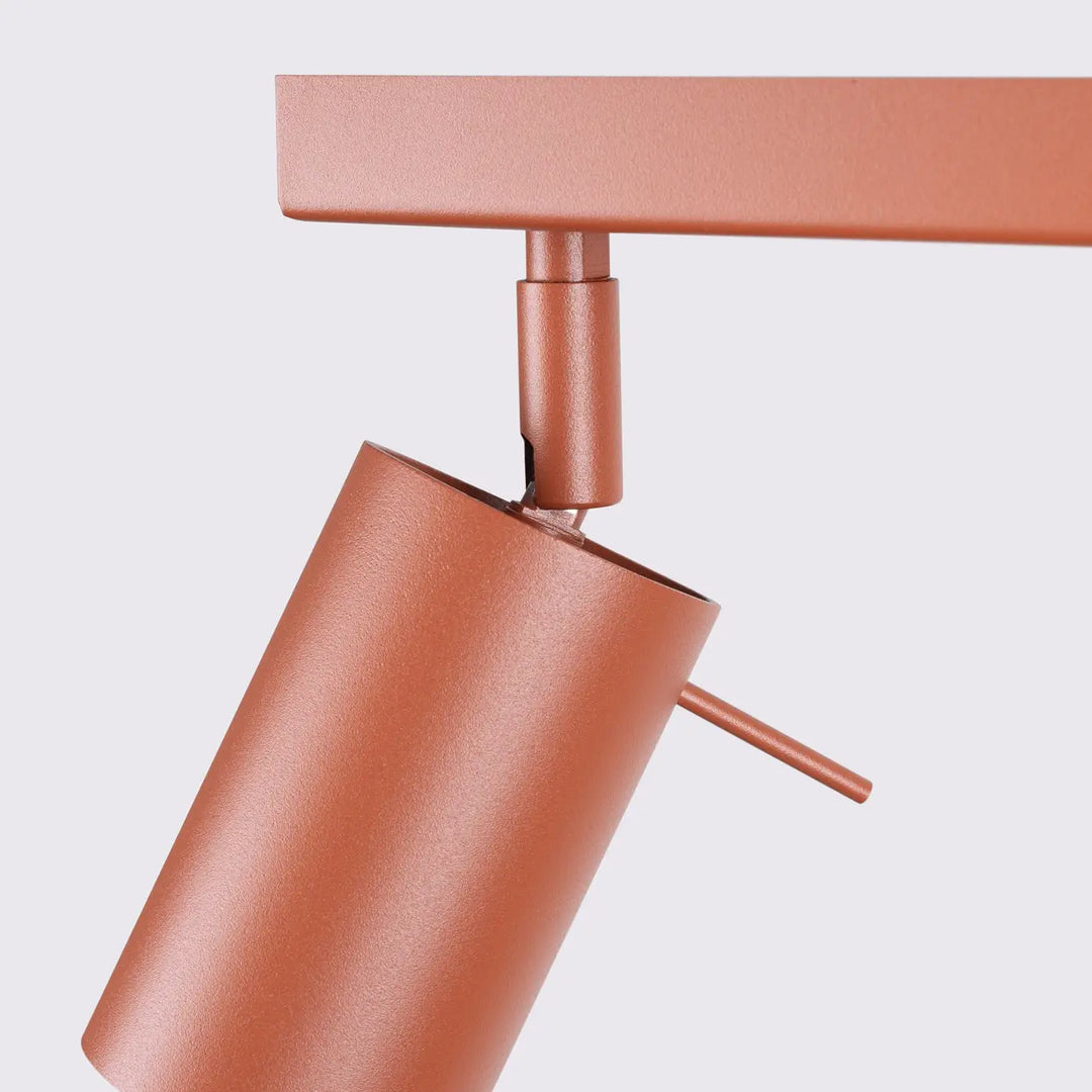 Luminaire plafonnier ring 6l rouge ochra en cuivre avec éclairage flexible et design minimalisme moderne