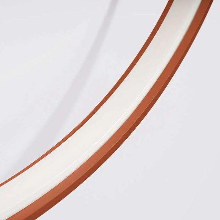 Luminaire plafonnier rio 110 4000k avec cadre miroir design moderne collection rio rouge ocre et blanc lisse