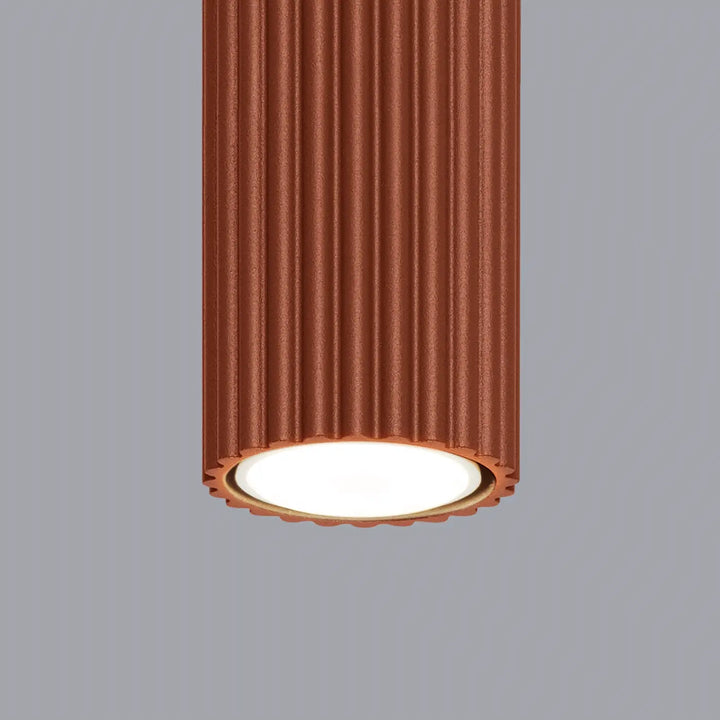 Plafonnier karbon allie cuivre avec ampoules gu10 interchangeables et design minimaliste en forme cylindrique