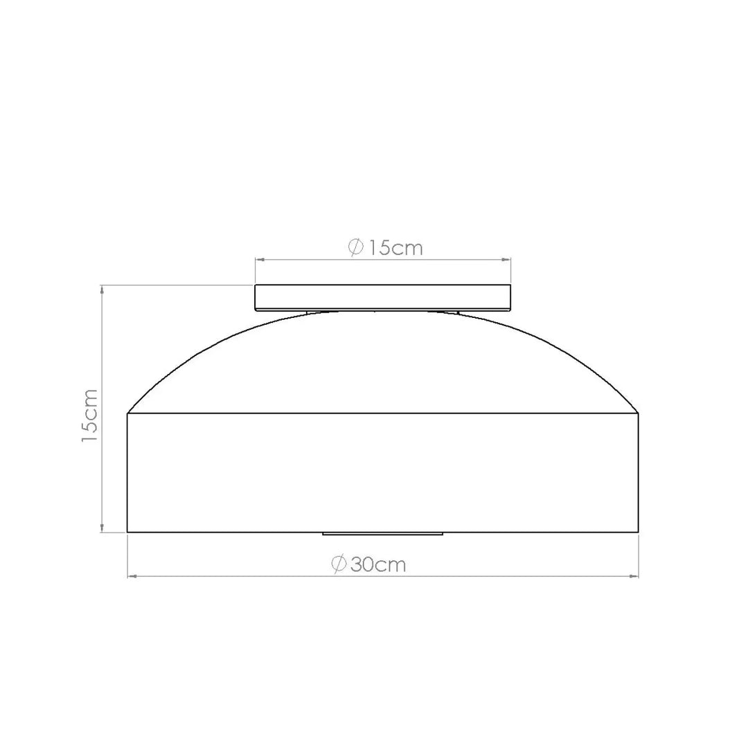 Plafonnier omiq rouge ocre allie simplicité et design exceptionnel avec un abat-jour blanc minimaliste en forme de dôme