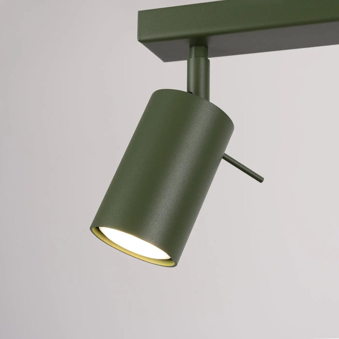 Luminaire plafonnier ring 6l vert olive en forme de cylindre avec bras réglable pour un éclairage flexible minimalisme moderne