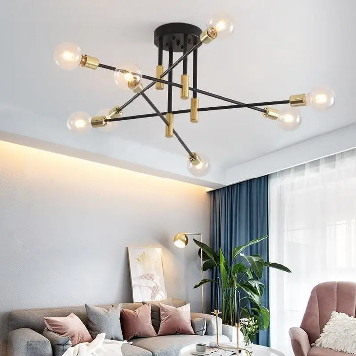 Luminaire Plafonnier Scandinave Avec Détails Dorés