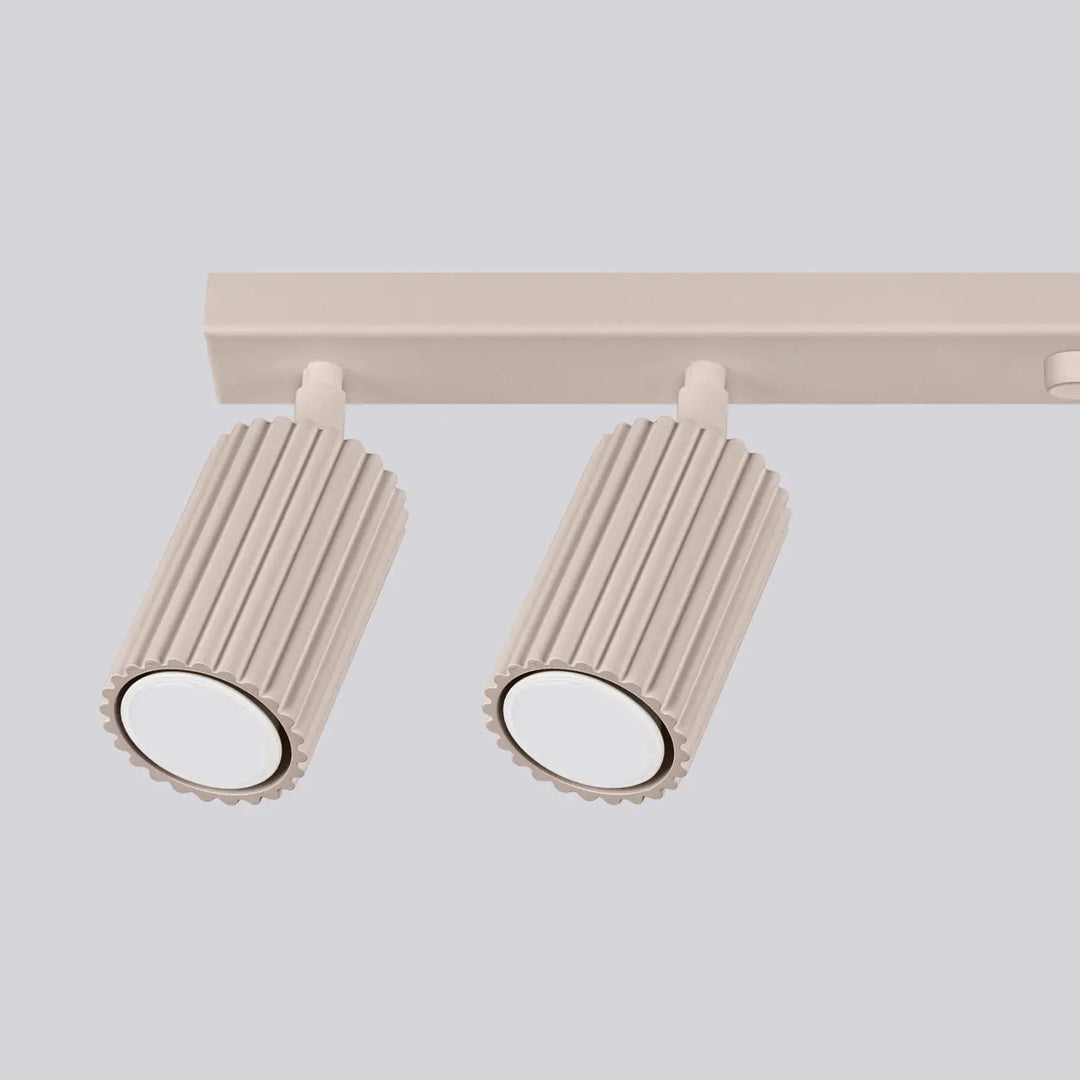 Beige ribbed plafonnier karbon allie with scalloped edges featuring ampoules gu10 interchangeables and design minimaliste