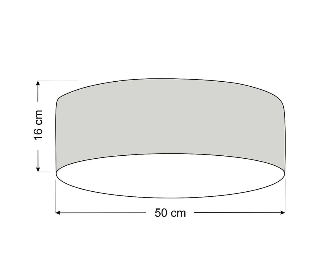 Luminaire plafonnier mesh tissu timber de forme cylindrique grise minimaliste avec charme moderne 50 cm diamètre 16 cm hauteur