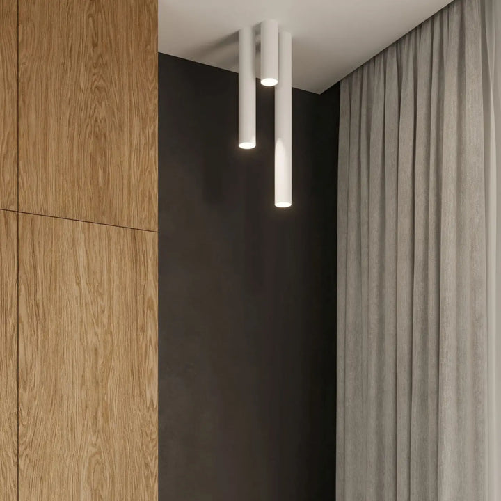 Plafonnier lagos blanc cylindrique moderne en blanc offrant élégance moderne et lumière fonctionnelle minimaliste