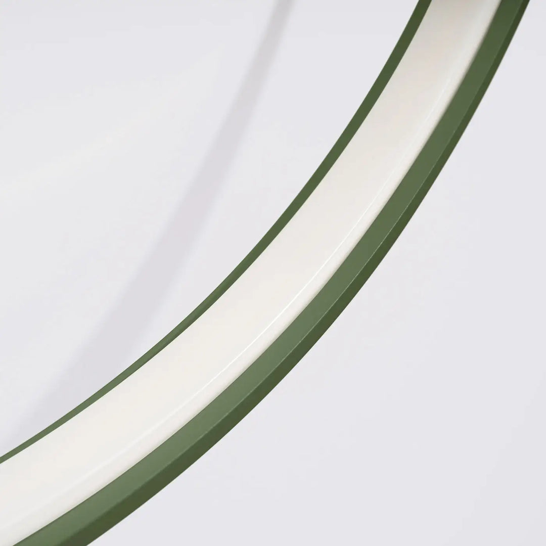 Luminaire plafonnier collection rio vert olive led 4000k design moderne circulaire blanc et vert olive