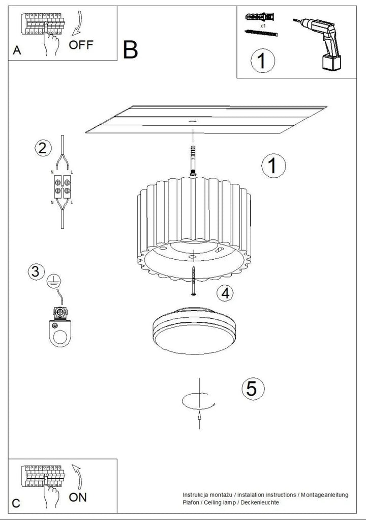 Luminaire plafonnier aura 1 vert olive avec forme unique inspirée, abat-jour cylindrique nervuré et base circulaire