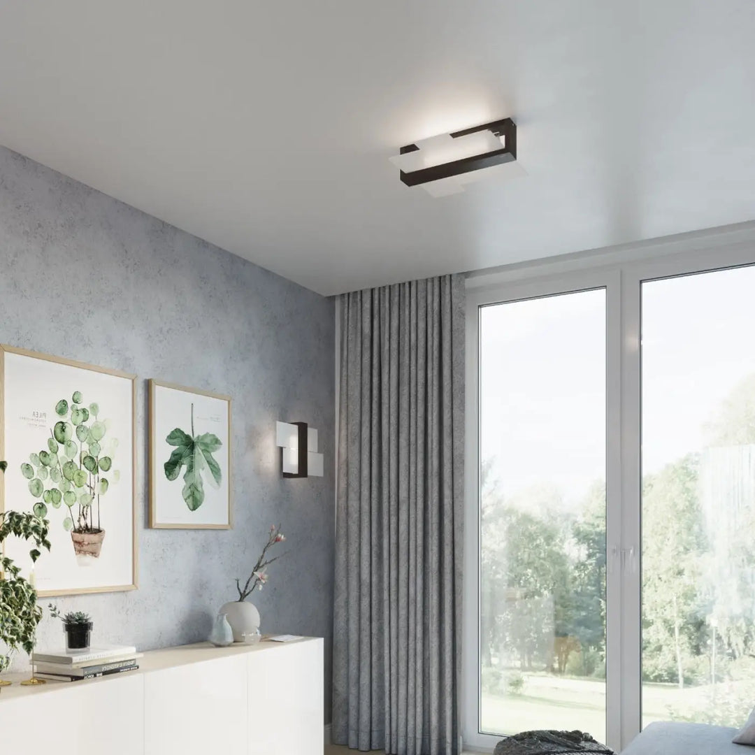 Luminaire plafonnier feniks 2 wenge noir moderne design intemporel lampe feniks pour éclairage intérieur