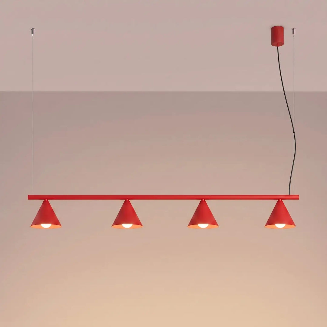 Lustre rouge allumé