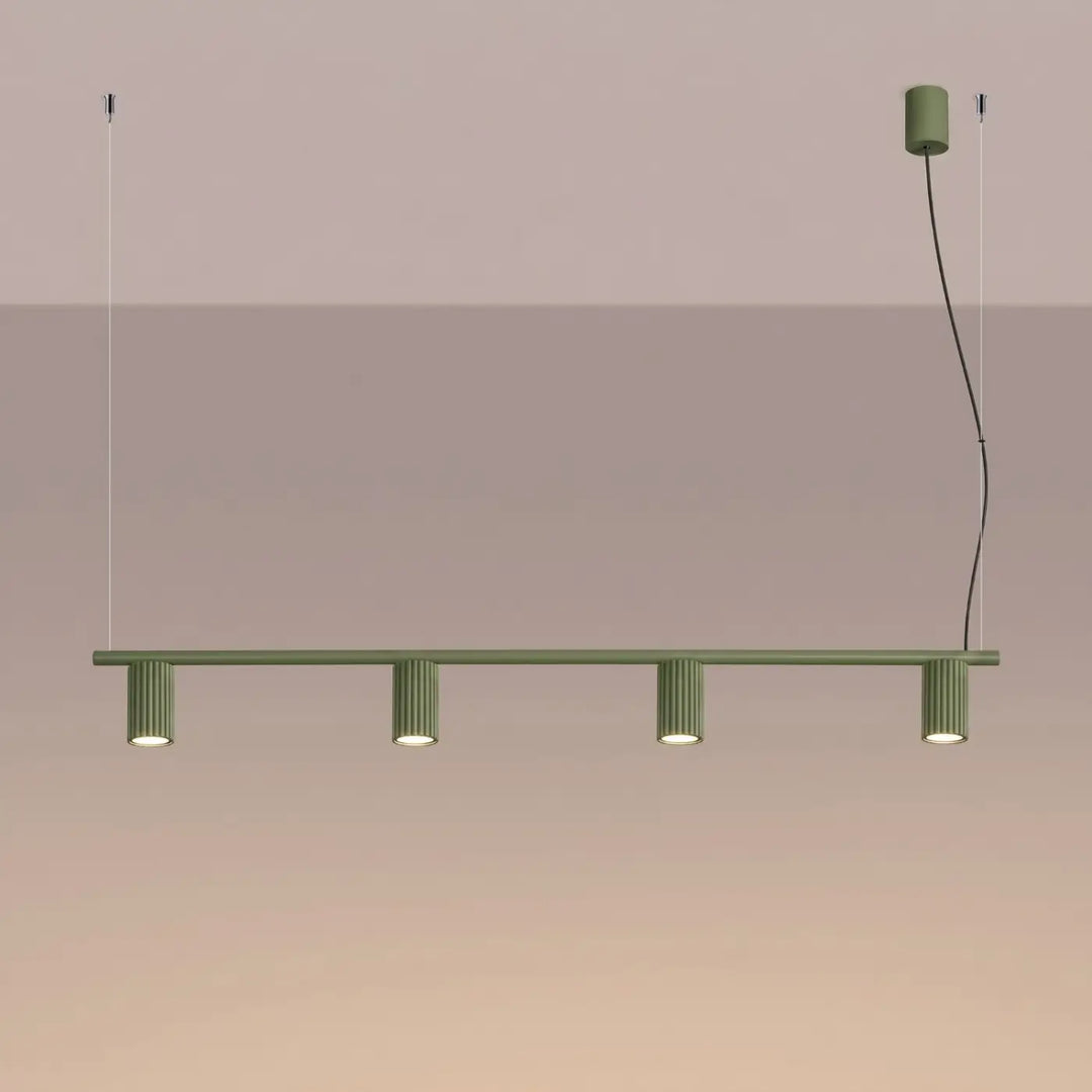 Lustre vert olive allumé