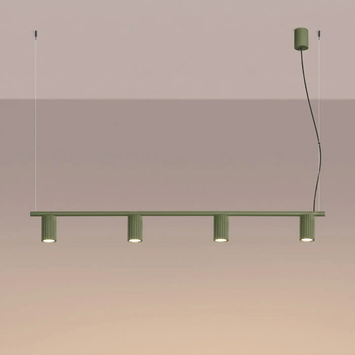 Lustre vert olive allumé