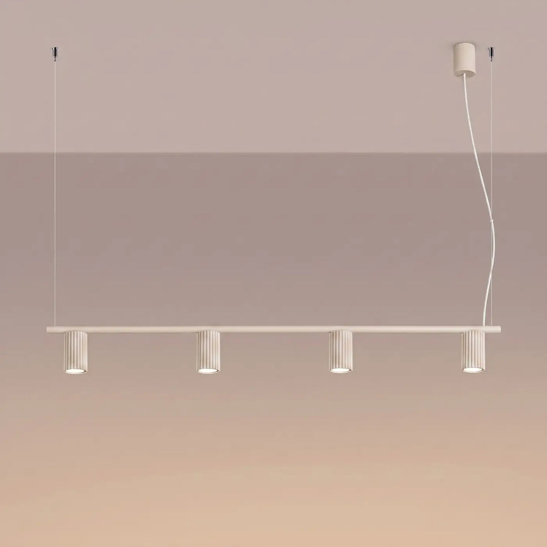 Lustre beige allumé