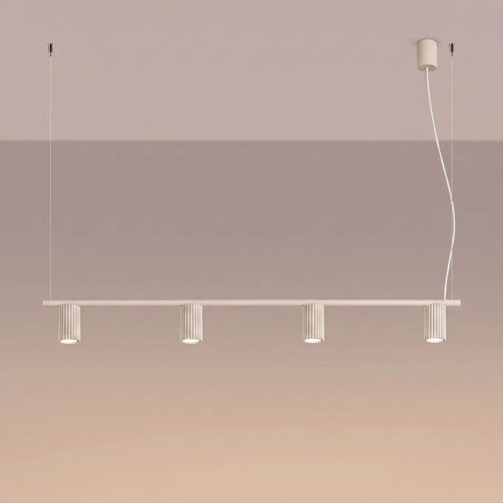 Lustre beige allumé
