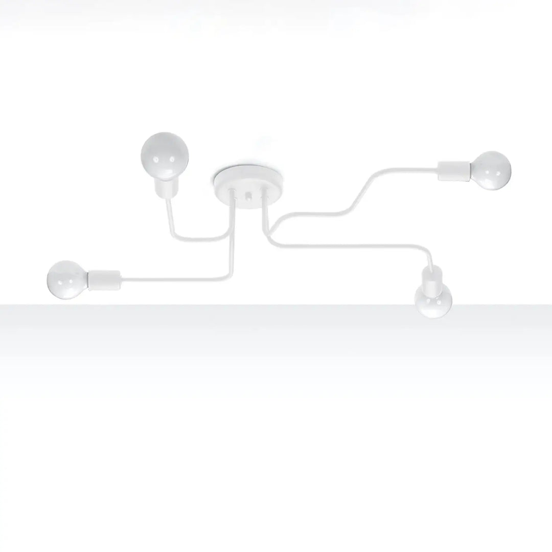 Lustre blanc éteinte, vue rapprochée