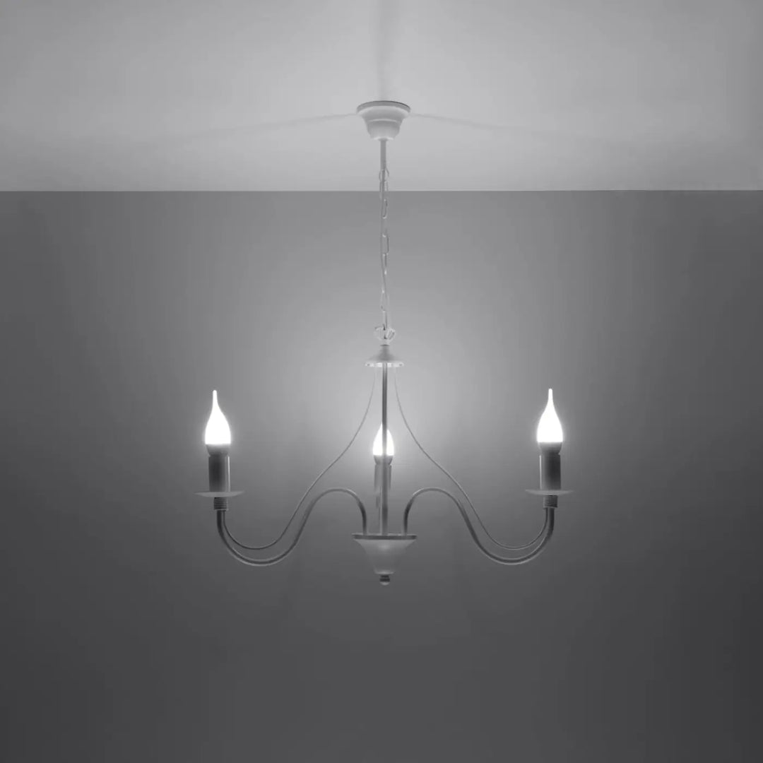 Lustre blanc allumé