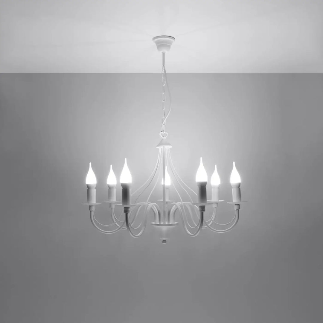 Lustre blanc allumé