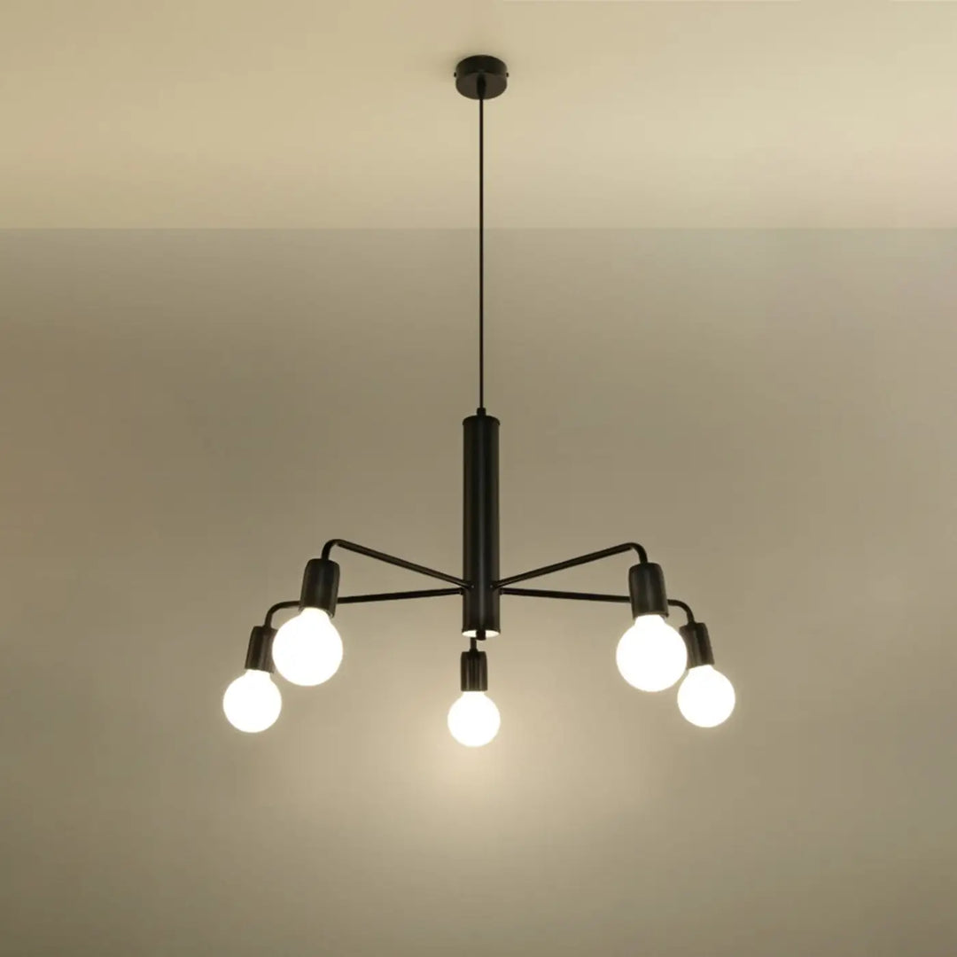 Lustre noir allumé