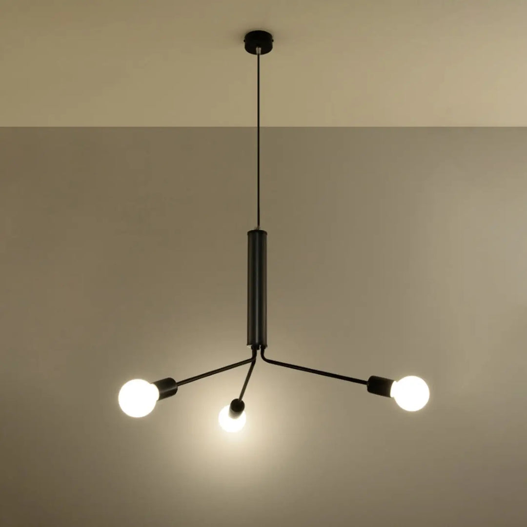 Lustre noir allumé