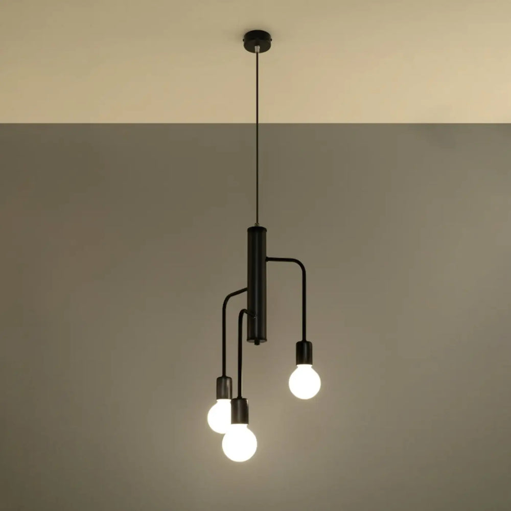 Lustre noir allumé