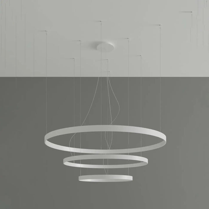 Lustre anneau RIO blanc éteinte, suspendu
