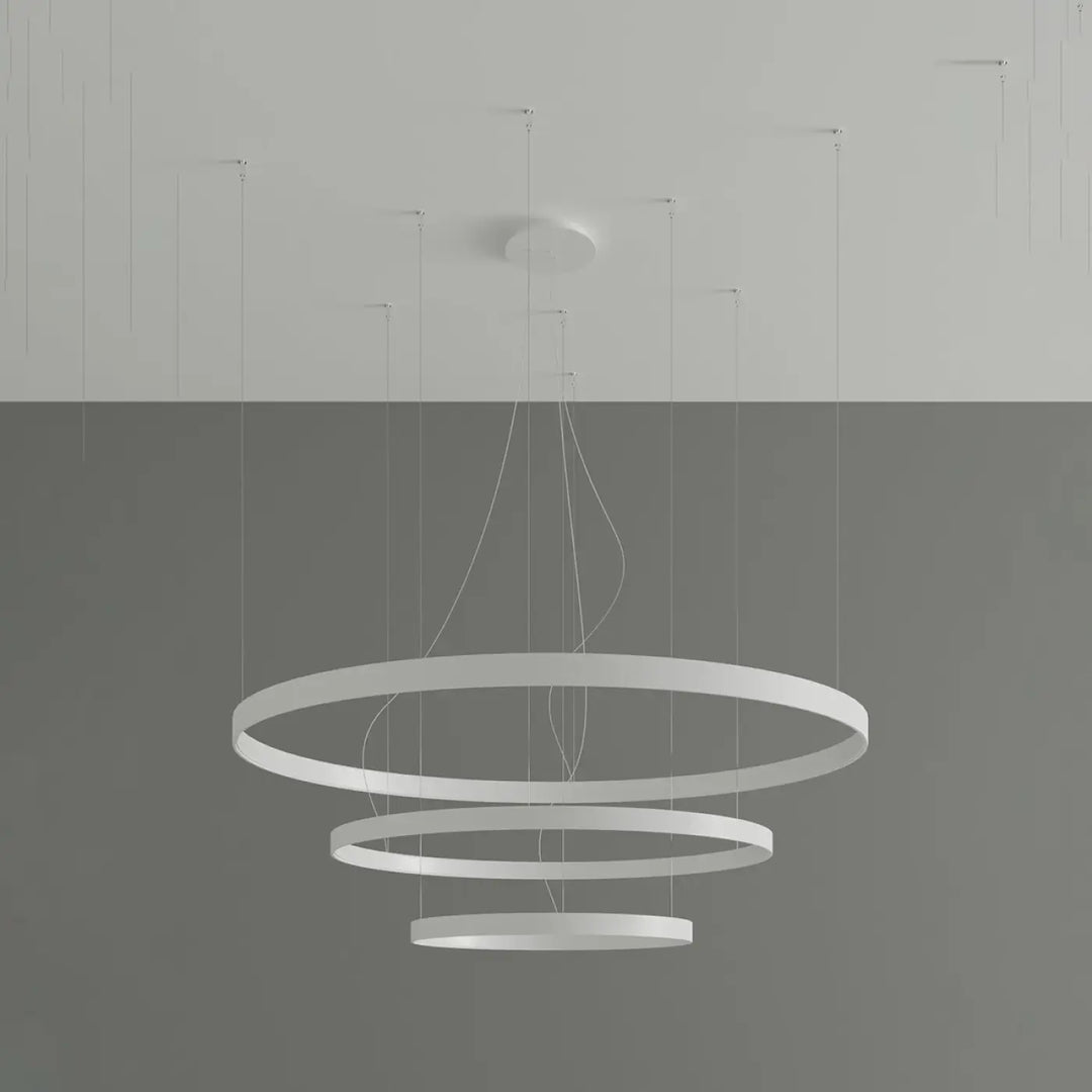 Lustre anneau RIO blanc éteinte, suspendu