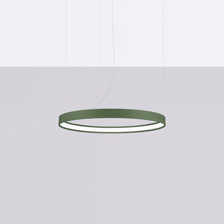 Lustre anneau RIO vert olive éteinte, suspendu