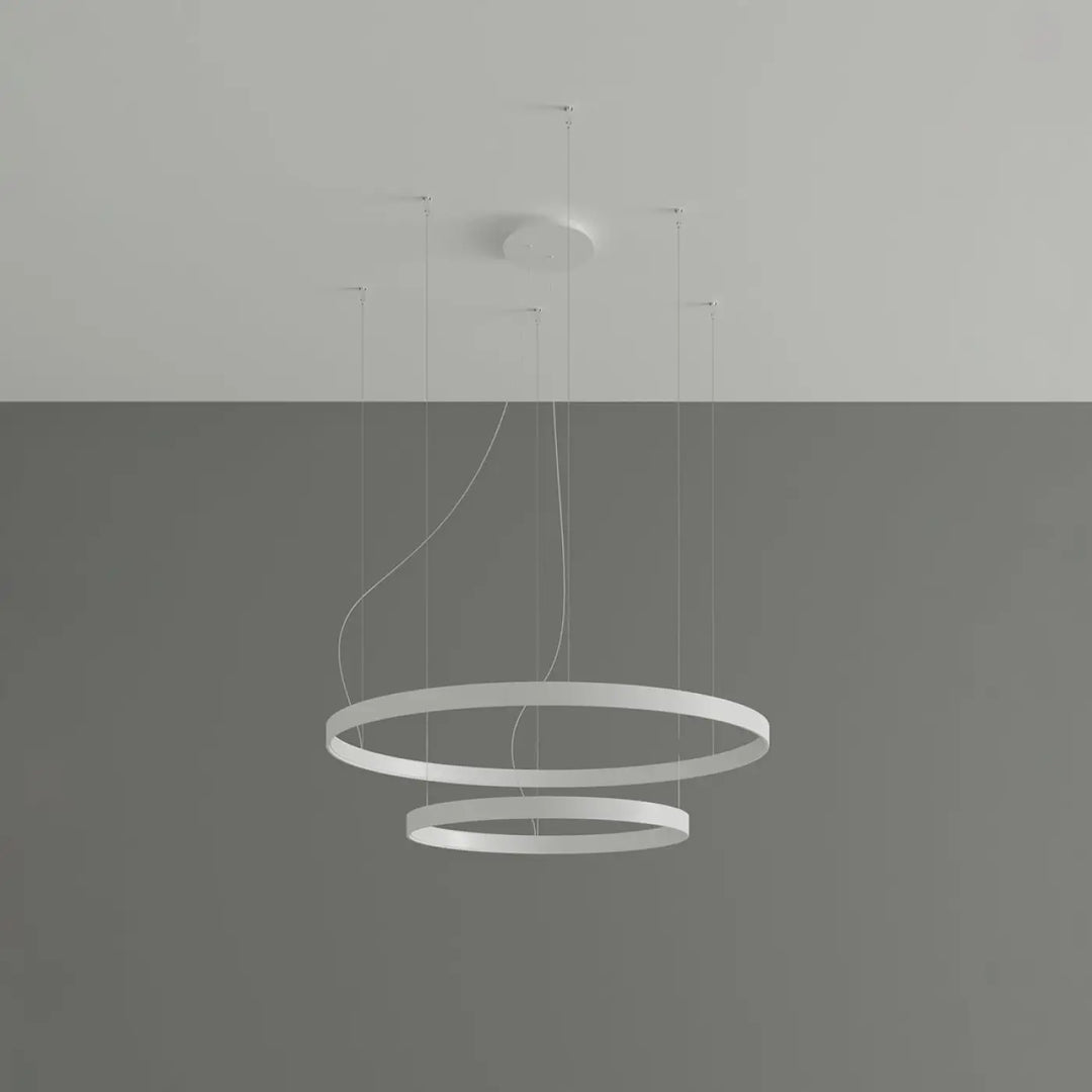Lustre anneau RIO blanc éteinte, suspendu