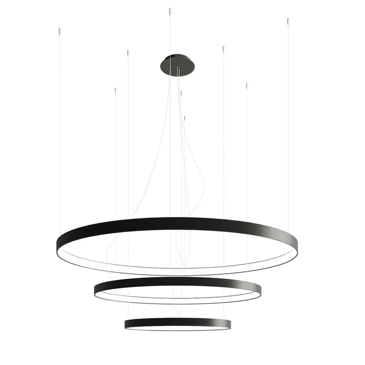 Lustre anneau RIO noir vue d'ensemble
