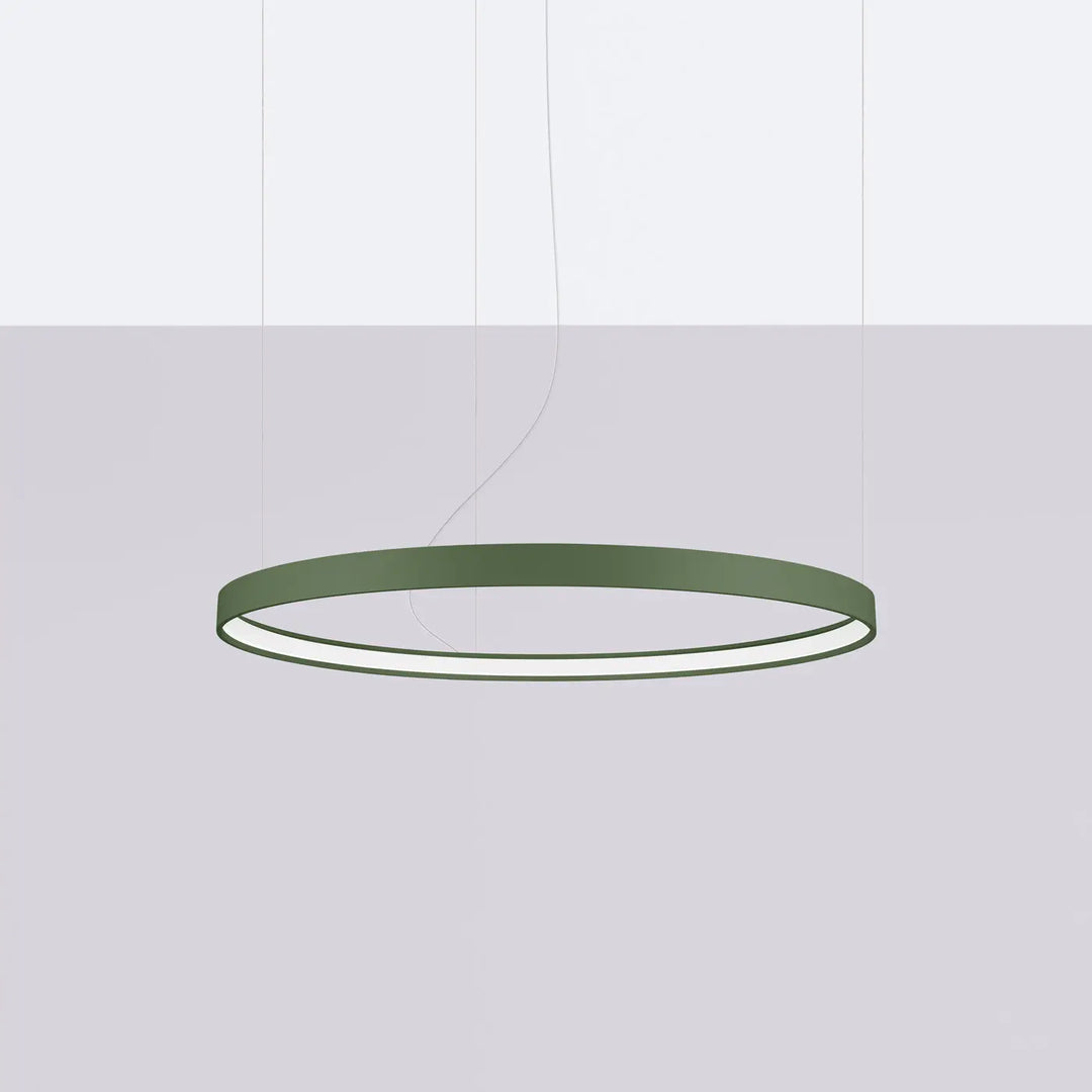 Lustre anneau RIO vert olive éteinte, suspendu