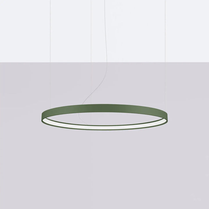 Lustre anneau RIO vert olive éteinte, suspendu
