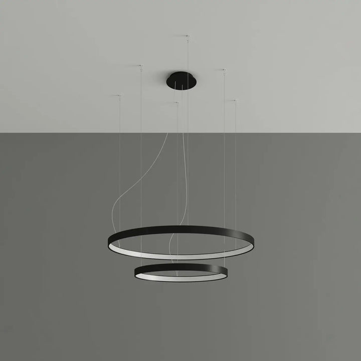 Lustre anneau RIO noir éteinte, suspendu