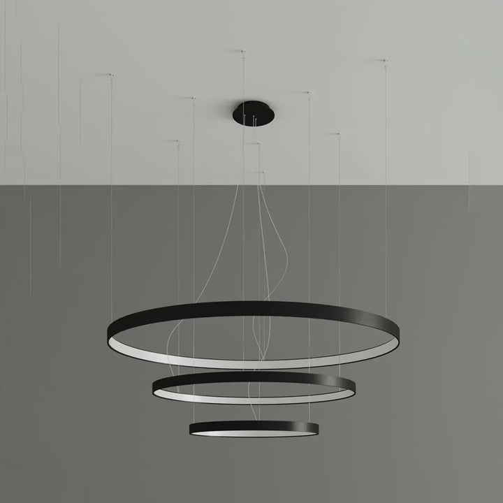 Lustre anneau RIO noir éteinte, suspendu