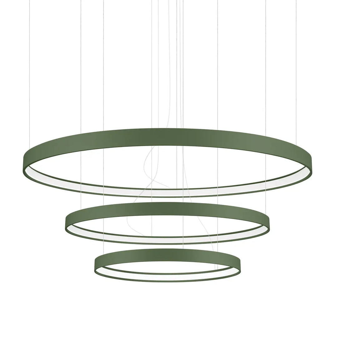Lustre anneau RIO vert olive vue d'ensemble
