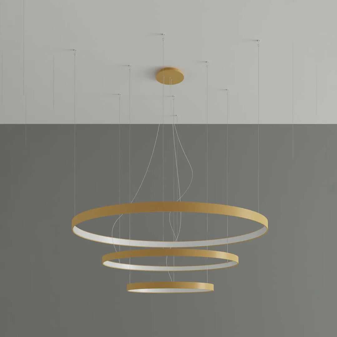 Lustre anneau RIO doré éteinte, suspendu