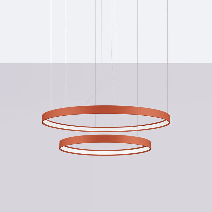 Lustre anneau RIO ocre rouge éteinte, suspendu