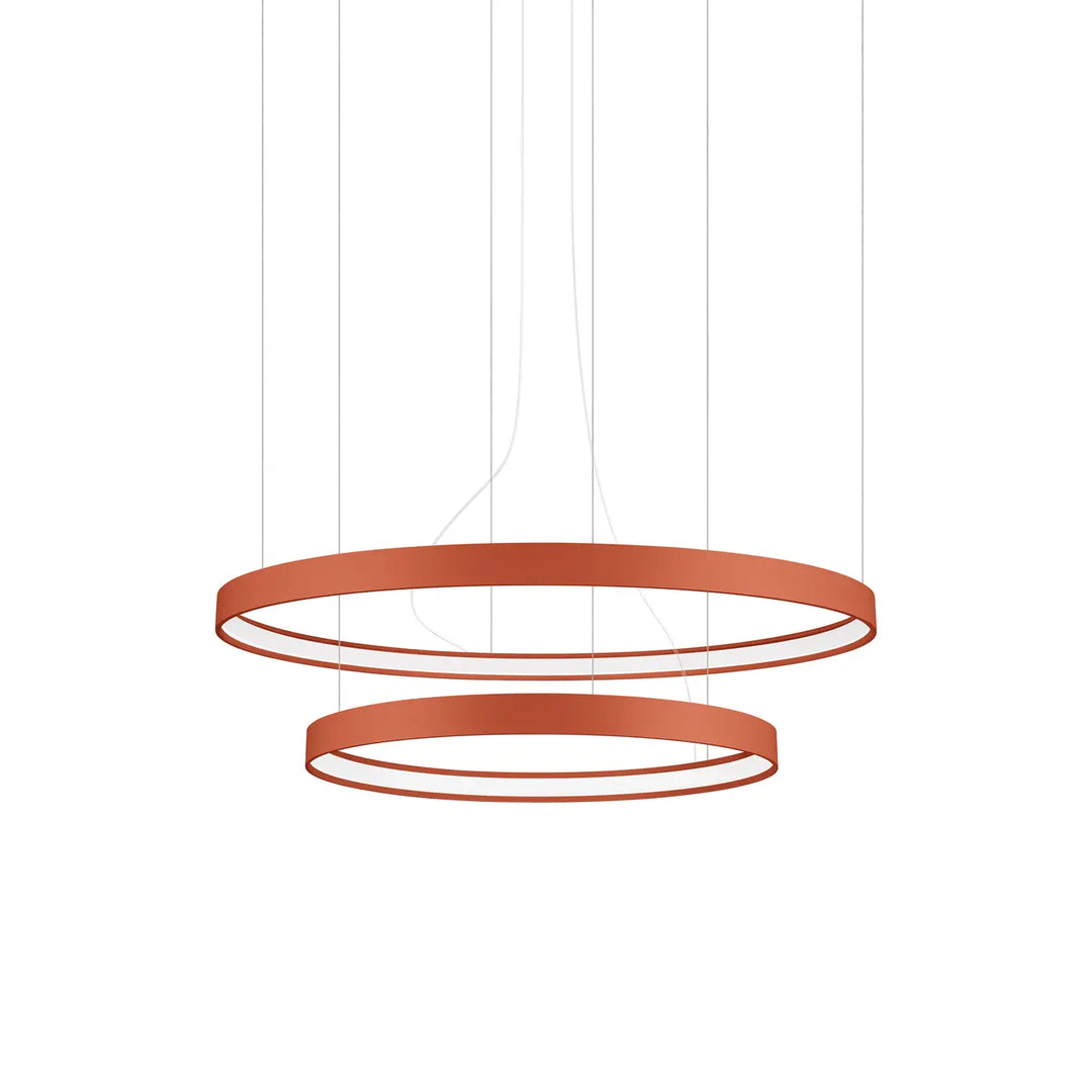Lustre anneau RIO ocre rouge vue d'ensemble
