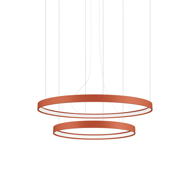Lustre anneau RIO ocre rouge vue d'ensemble