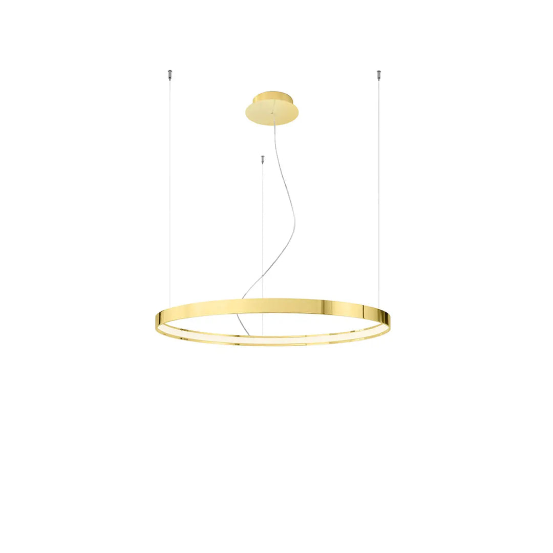 Lustre anneau RIO or poli vue d'ensemble