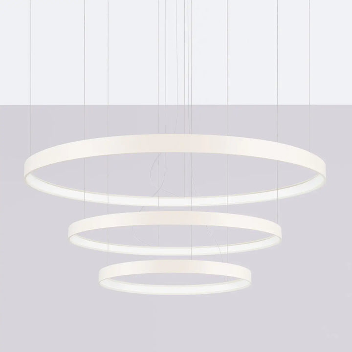 Lustre anneau RIO beige éteinte, suspendu