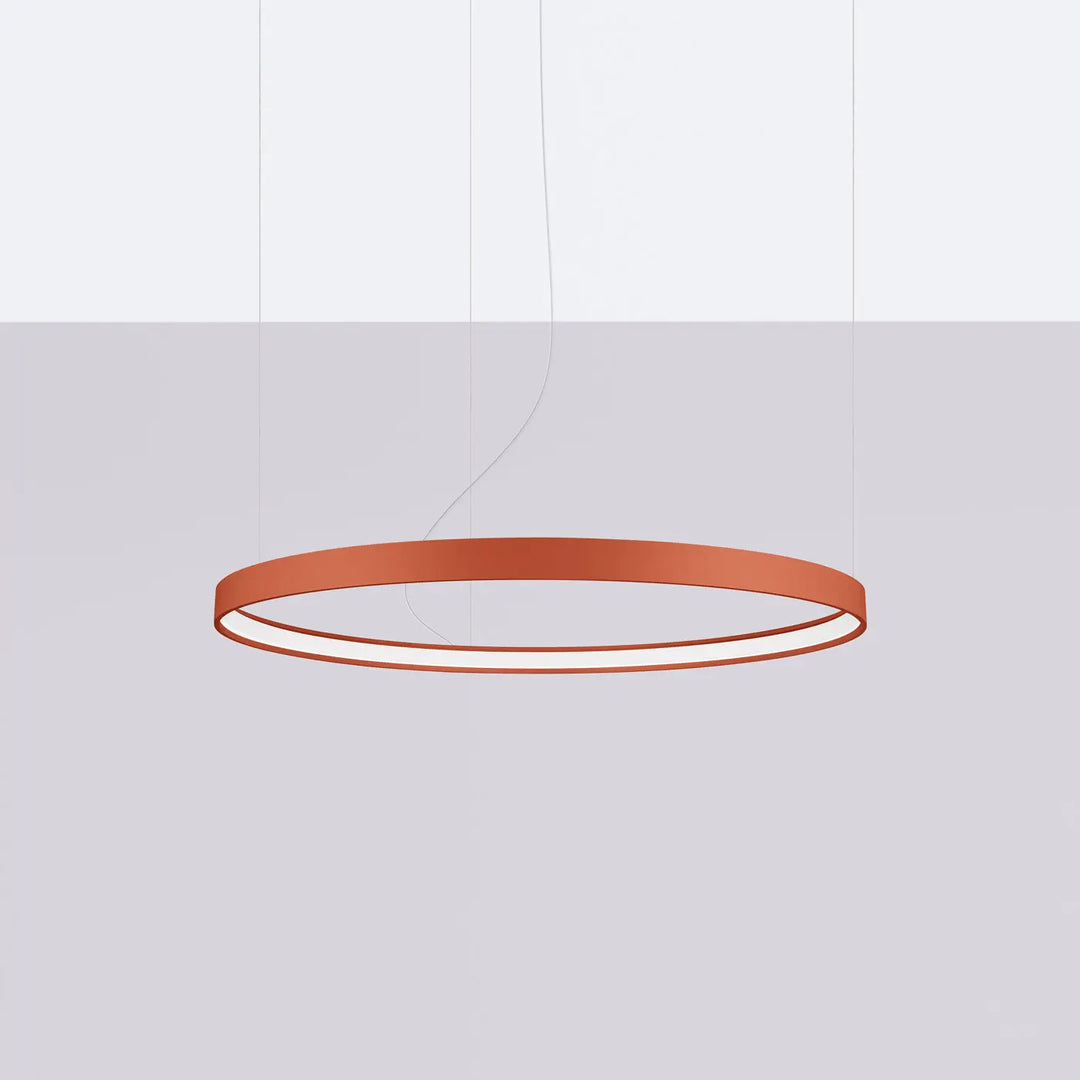 Lustre anneau RIO ocre rouge éteinte, suspendu