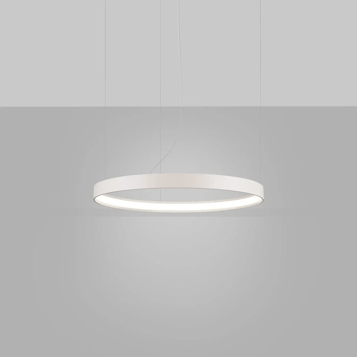 Lustre anneau RIO beige allumée, suspendu